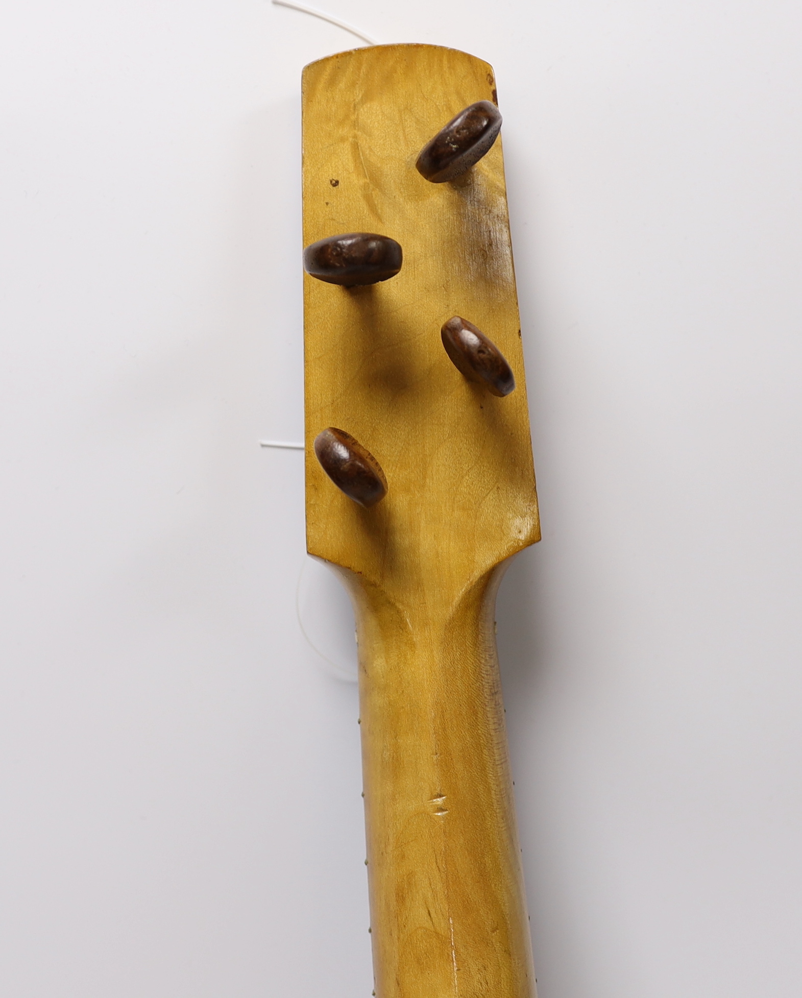 A cased banjo ukulele